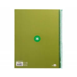 Cuaderno espiral liderpapel a4 micro antartik tapa forrada 80h 90 gr cuadro 5mm 1 banda 4 taladros verde