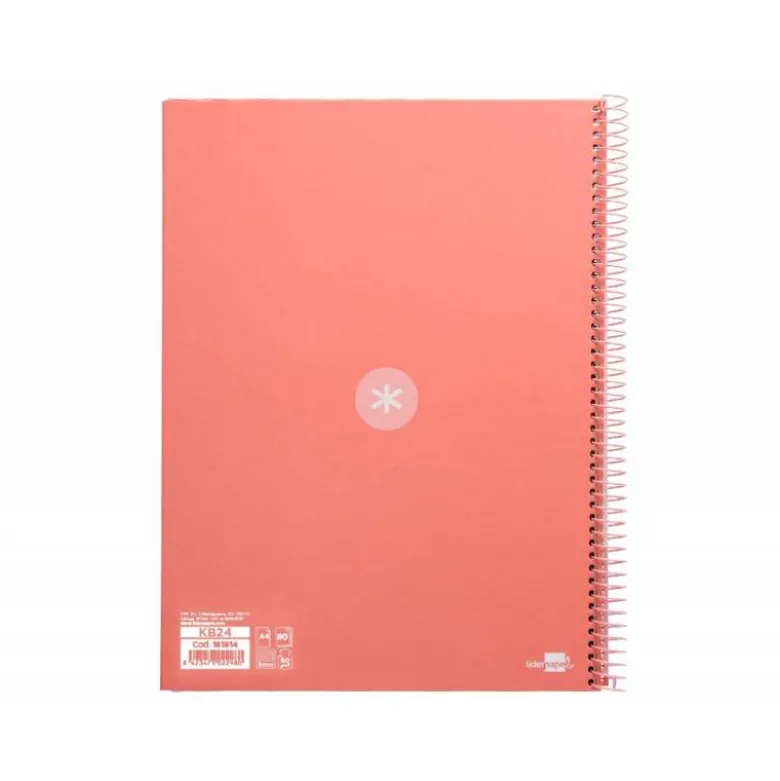 CUADERNO ESPIRAL LIDERPAPEL DIN A4 MICRO ANTARTIK CUADRICULADO 5 MM COLOR ROSA 80H