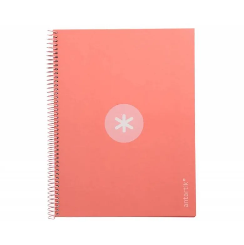 CUADERNO ESPIRAL LIDERPAPEL DIN A4 MICRO ANTARTIK CUADRICULADO 5 MM COLOR ROSA 80H