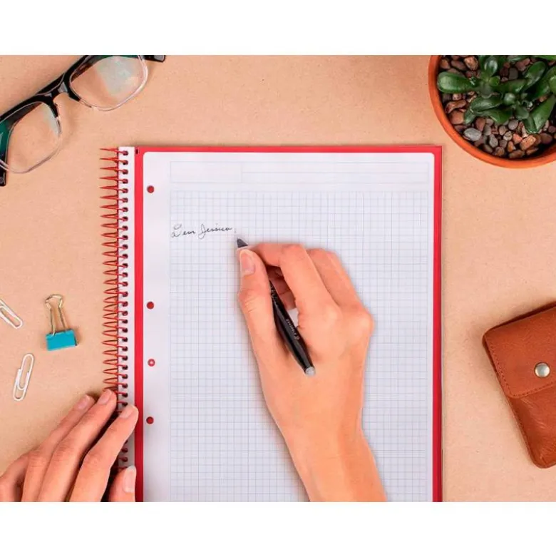 Cuaderno espiral liderpapel a4 micro antartik tapa forrada 80h 90 gr cuadro 5mm 1 banda 4 taladros turquesa