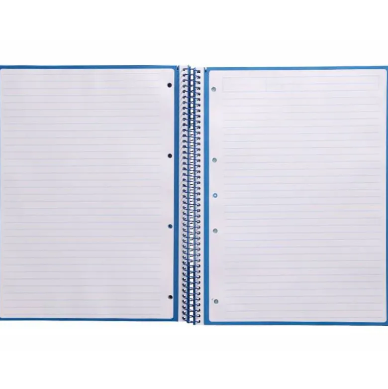 Cuaderno espiral liderpapel a4 micro antartik tapa forrada80h 90 gr horizontal 1 banda 4 taladros azul oscuro