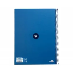 Cuaderno espiral liderpapel a4 micro antartik tapa forrada80h 90 gr horizontal 1 banda 4 taladros azul oscuro