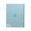Cuaderno espiral liderpapel a4 micro antartik tapa forrada80h 90 gr horizontal 1 banda 4 taladros celeste.