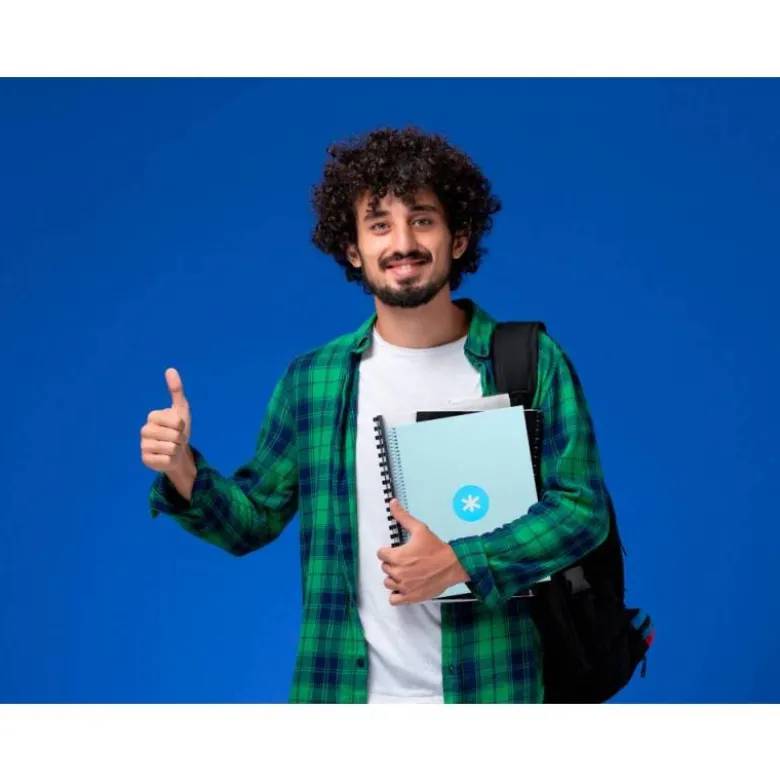 Cuaderno espiral liderpapel a4 micro antartik tapa forrada80h 90 gr horizontal 1 banda 4 taladros celeste.