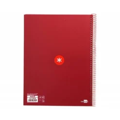 CUADERNO ESPIRAL LIDERPAPEL DIN A4 MICRO ANTARTIK RAYADO HORIZONTAL COLOR ROJO 80H
