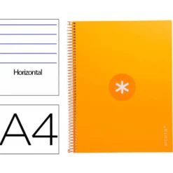 CUADERNO ESPIRAL LIDERPAPEL DIN A4 MICRO ANTARTIK RAYADO HORIZONTAL COLOR AMARILLO 80H