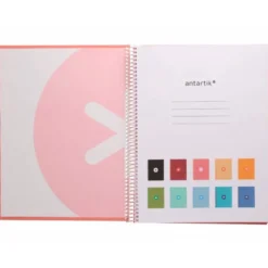 CUADERNO ESPIRAL LIDERPAPEL DIN A4 MICRO ANTARTIK RAYADO HORIZONTAL COLOR ROSA 80H