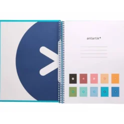 CUADERNO ESPIRAL LIDERPAPEL DIN A4 MICRO ANTARTIK RAYADO HORIZONTAL COLOR AZUL 80H