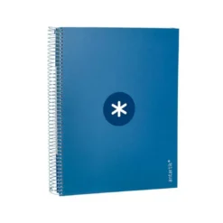 CUADERNO ESPIRAL LIDERPAPEL DIN A4 MICRO ANTARTIK CUADRICULA 5 MM COLOR AZUL CARTON FORRADO
