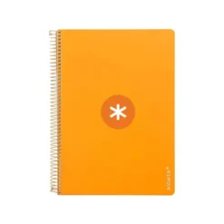 CUADERNO ESPIRAL LIDERPAPEL DIN A4 MICRO ANTARTIK CUADRICULA 5 MM COLOR NARANJA 80H