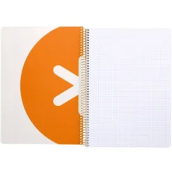 CUADERNO ESPIRAL LIDERPAPEL DIN A4 MICRO ANTARTIK CUADRICULA 5 MM COLOR NARANJA 80H