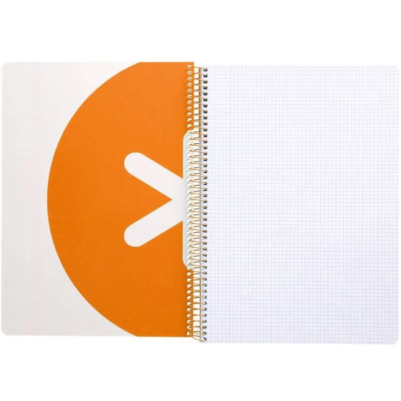 CUADERNO ESPIRAL LIDERPAPEL DIN A4 MICRO ANTARTIK CUADRICULA 5 MM COLOR NARANJA 80H