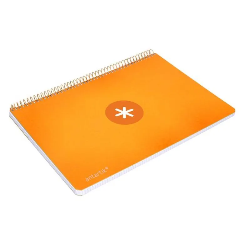 CUADERNO ESPIRAL LIDERPAPEL DIN A4 MICRO ANTARTIK CUADRICULA 5 MM COLOR NARANJA 80H
