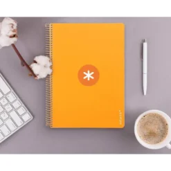 CUADERNO ESPIRAL LIDERPAPEL DIN A4 MICRO ANTARTIK CUADRICULA 5 MM COLOR NARANJA 80H