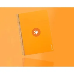 CUADERNO ESPIRAL LIDERPAPEL DIN A4 MICRO ANTARTIK CUADRICULA 5 MM COLOR NARANJA 80H