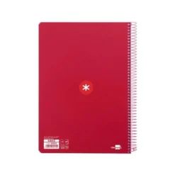 CUADERNO ESPIRAL LIDERPAPEL DIN A4 MICRO ANTARTIK CUADRICULA 5 MM COLOR ROJO 80H