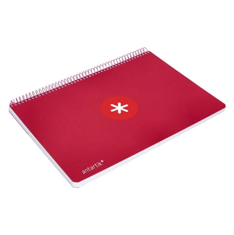 CUADERNO ESPIRAL LIDERPAPEL DIN A4 MICRO ANTARTIK CUADRICULA 5 MM COLOR ROJO 80H