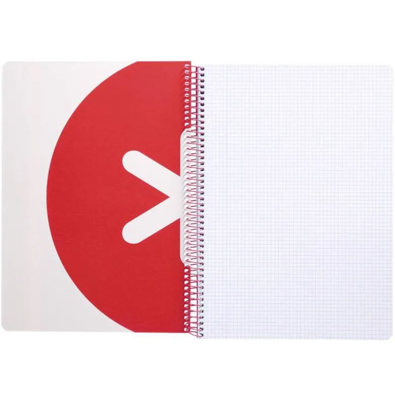 CUADERNO ESPIRAL LIDERPAPEL DIN A4 MICRO ANTARTIK CUADRICULA 5 MM COLOR ROJO 80H