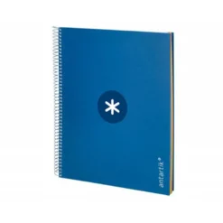 CUADERNO ESPIRAL LIDERPAPEL DIN A4 MICRO ANTARTIK RAYADO HORIZONTAL COLOR AZUL CARTON FORRADO
