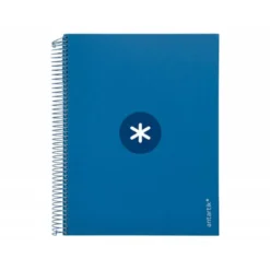 CUADERNO ESPIRAL LIDERPAPEL DIN A4 MICRO ANTARTIK RAYADO HORIZONTAL COLOR AZUL CARTON FORRADO