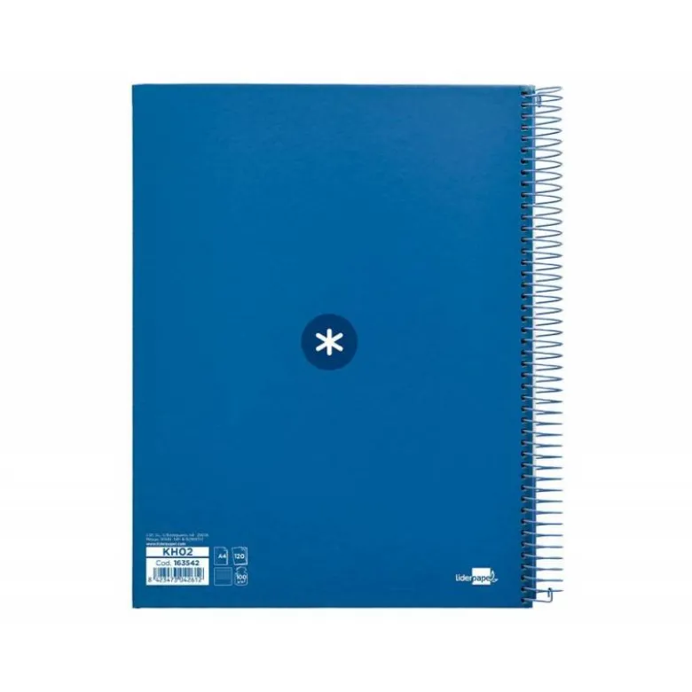 CUADERNO ESPIRAL LIDERPAPEL DIN A4 MICRO ANTARTIK RAYADO HORIZONTAL COLOR AZUL CARTON FORRADO