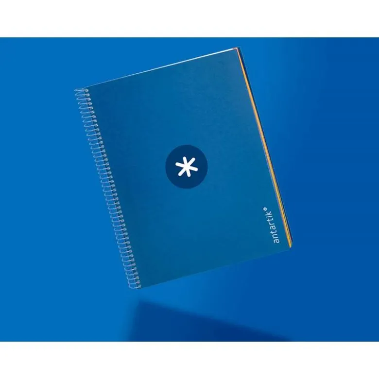 CUADERNO ESPIRAL LIDERPAPEL DIN A4 MICRO ANTARTIK RAYADO HORIZONTAL COLOR AZUL CARTON FORRADO
