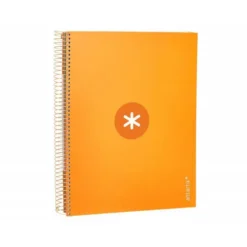 CUADERNO ESPIRAL LIDERPAPEL DIN A4 MICRO ANTARTIK RAYADO HORIZONTAL COLOR NARANJA 5 BANDA 120H