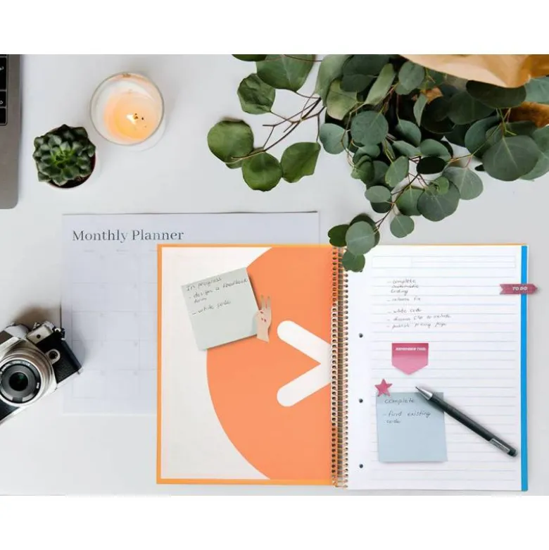 CUADERNO ESPIRAL LIDERPAPEL DIN A4 MICRO ANTARTIK RAYADO HORIZONTAL COLOR NARANJA 5 BANDA 120H