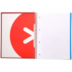 CUADERNO ESPIRAL LIDERPAPEL DIN A4 MICRO ANTARTIK RAYADO HORIZONTAL COLOR ROJO CARTON FORRADO