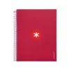CUADERNO ESPIRAL LIDERPAPEL DIN A4 MICRO ANTARTIK CUADRICULA 5MM 5 BANDA 4 TALADROS COLOR FRAMBUESA 120H