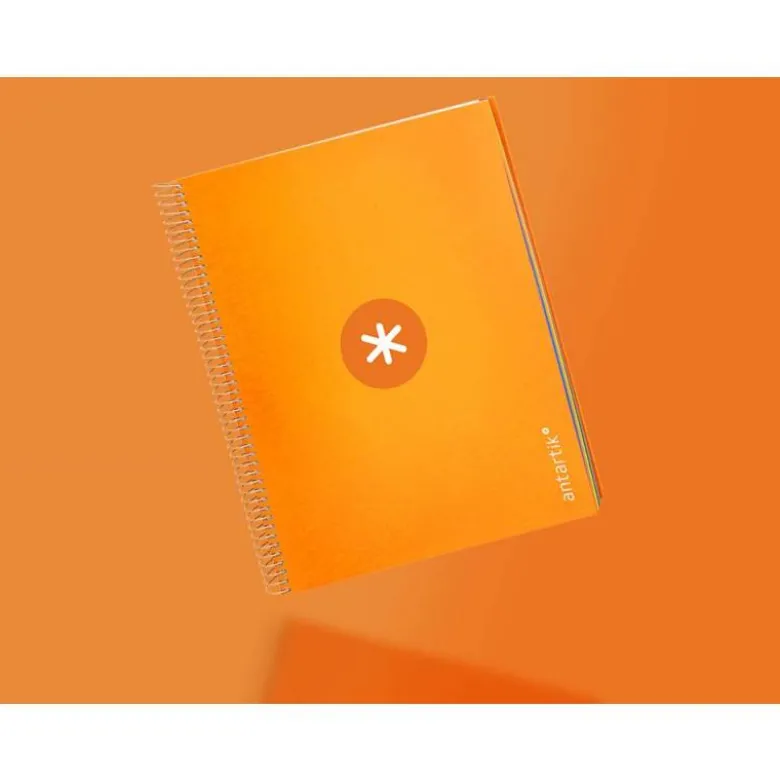 Cuaderno espiral liderpapel a4 micro antartik tapa forrada120h 100 gr cuadro 5mm 5 banda4 taladros color mostaza