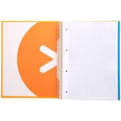 Cuaderno espiral liderpapel a4 micro antartik tapa forrada120h 100 gr cuadro 5mm 5 banda4 taladros color mostaza