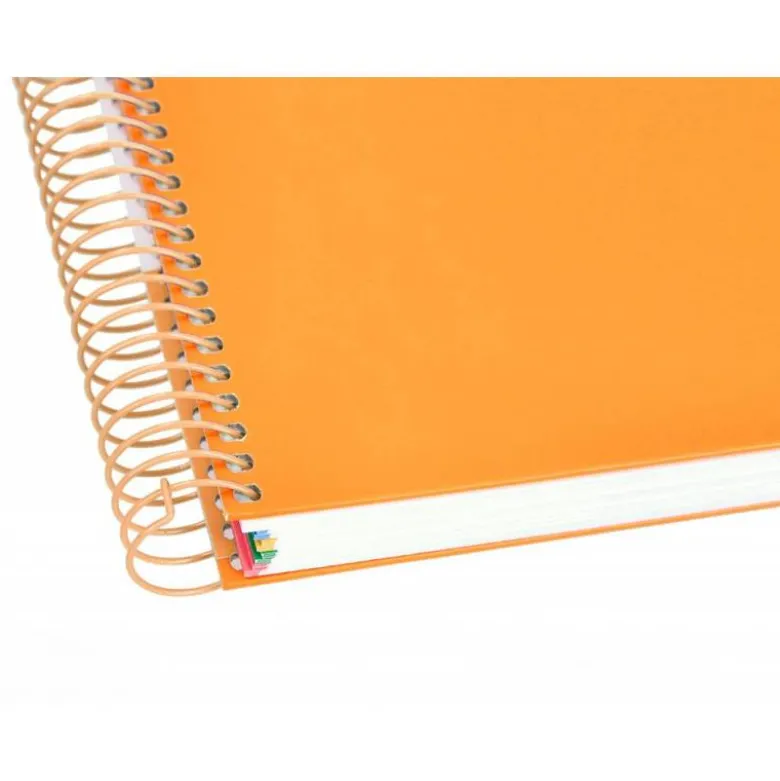 Cuaderno espiral liderpapel a4 micro antartik tapa forrada120h 100 gr cuadro 5mm 5 banda4 taladros color mostaza