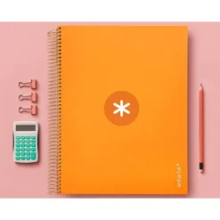 Cuaderno espiral liderpapel a4 micro antartik tapa forrada120h 100 gr cuadro 5mm 5 banda4 taladros color mostaza