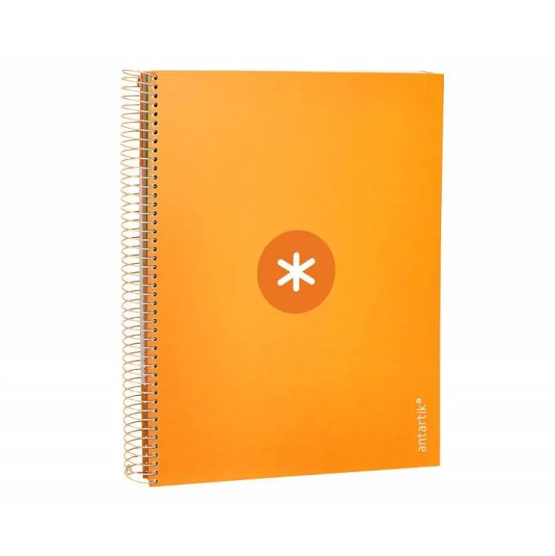 Cuaderno espiral liderpapel a4 micro antartik tapa forrada120h 100 gr cuadro 5mm 5 banda4 taladros color mostaza