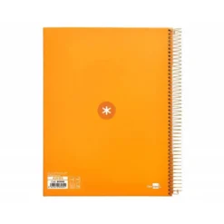 Cuaderno espiral liderpapel a4 micro antartik tapa forrada120h 100 gr cuadro 5mm 5 banda4 taladros color mostaza