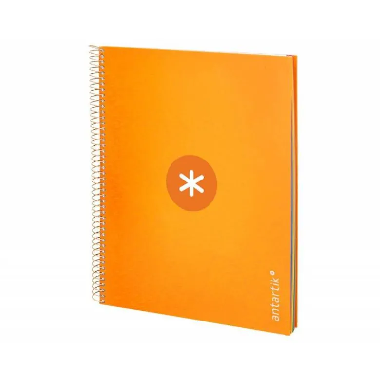 Cuaderno espiral liderpapel a4 micro antartik tapa forrada120h 100 gr cuadro 5mm 5 banda4 taladros color mostaza