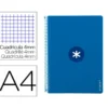 Cuaderno espiral liderpapel a4 antartik tapa dura 80h 90gr cuadro 4mm con margen color azul oscuro