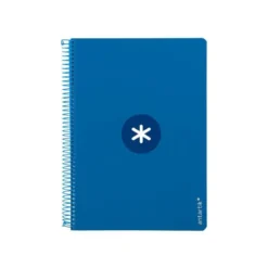 Cuaderno espiral liderpapel a4 antartik tapa dura 80h 90gr cuadro 4mm con margen color azul oscuro
