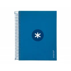 CUADERNO ESPIRAL LIDERPAPEL A5 MICRO ANTARTIK TAPA FORRADA120H 100 GR CUADRO 5MM 5 BANDA6 TALADROS COLOR AZUL OSCURO