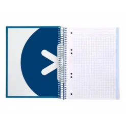 CUADERNO ESPIRAL LIDERPAPEL A5 MICRO ANTARTIK TAPA FORRADA120H 100 GR CUADRO 5MM 5 BANDA6 TALADROS COLOR AZUL OSCURO