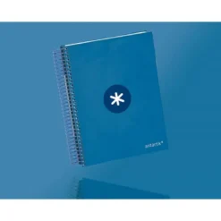 CUADERNO ESPIRAL LIDERPAPEL A5 MICRO ANTARTIK TAPA FORRADA120H 100 GR CUADRO 5MM 5 BANDA6 TALADROS COLOR AZUL OSCURO