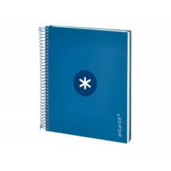 CUADERNO ESPIRAL LIDERPAPEL A5 MICRO ANTARTIK TAPA FORRADA120H 100 GR CUADRO 5MM 5 BANDA6 TALADROS COLOR AZUL OSCURO
