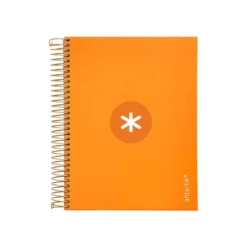 CUADERNO ESPIRAL LIDERPAPEL A5 MICRO ANTARTIK TAPA FORRADA120H 100 GR CUADRO 5MM 5 BANDA6 TALADROS COLOR MOSTAZA