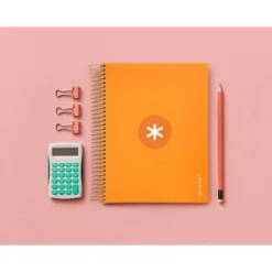 CUADERNO ESPIRAL LIDERPAPEL A5 MICRO ANTARTIK TAPA FORRADA120H 100 GR CUADRO 5MM 5 BANDA6 TALADROS COLOR MOSTAZA
