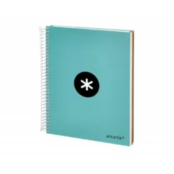 CUADERNO ESPIRAL LIDERPAPEL A5 MICRO ANTARTIK TAPA FORRADA120H 100 GR LISO 5 BANDAS 6 TALADROS COLOR MENTA
