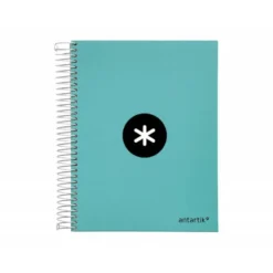 CUADERNO ESPIRAL LIDERPAPEL A5 MICRO ANTARTIK TAPA FORRADA120H 100 GR LISO 5 BANDAS 6 TALADROS COLOR MENTA