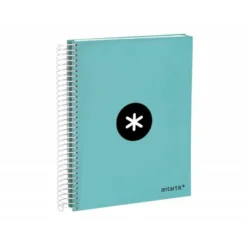 CUADERNO ESPIRAL LIDERPAPEL A5 MICRO ANTARTIK TAPA FORRADA120H 100 GR LISO 5 BANDAS 6 TALADROS COLOR MENTA