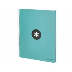 CUADERNO ESPIRAL LIDERPAPEL DIN A4 MICRO ANTARTIK LISO COLOR AZUL CARTON FORRADO