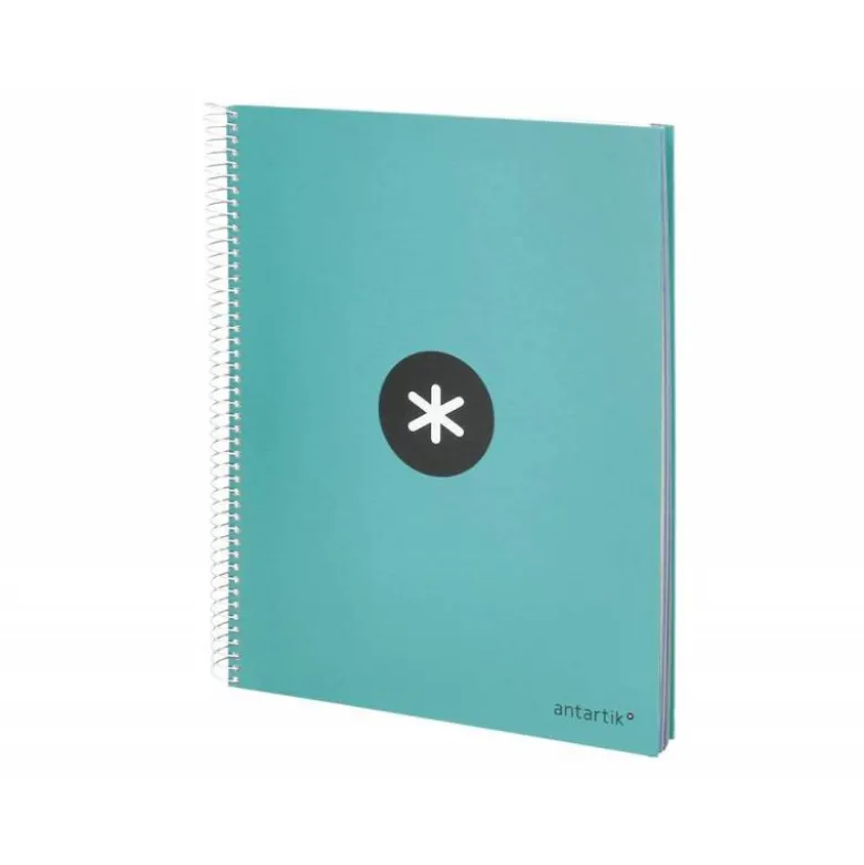CUADERNO ESPIRAL LIDERPAPEL DIN A4 MICRO ANTARTIK LISO COLOR AZUL CARTON FORRADO